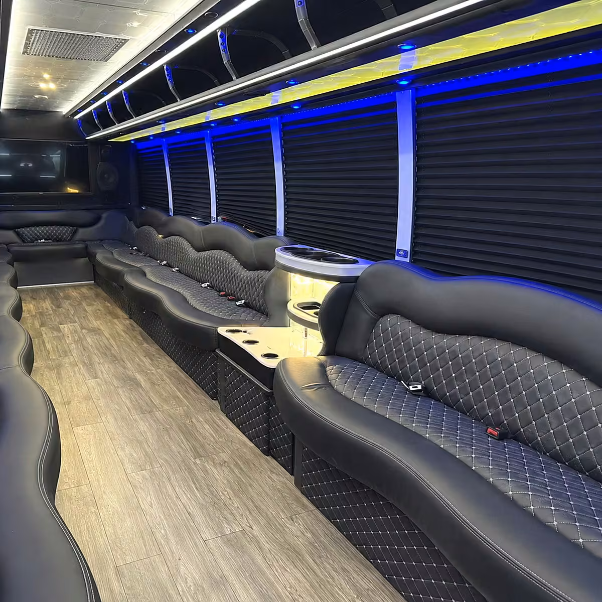 50 passenger party bus interior