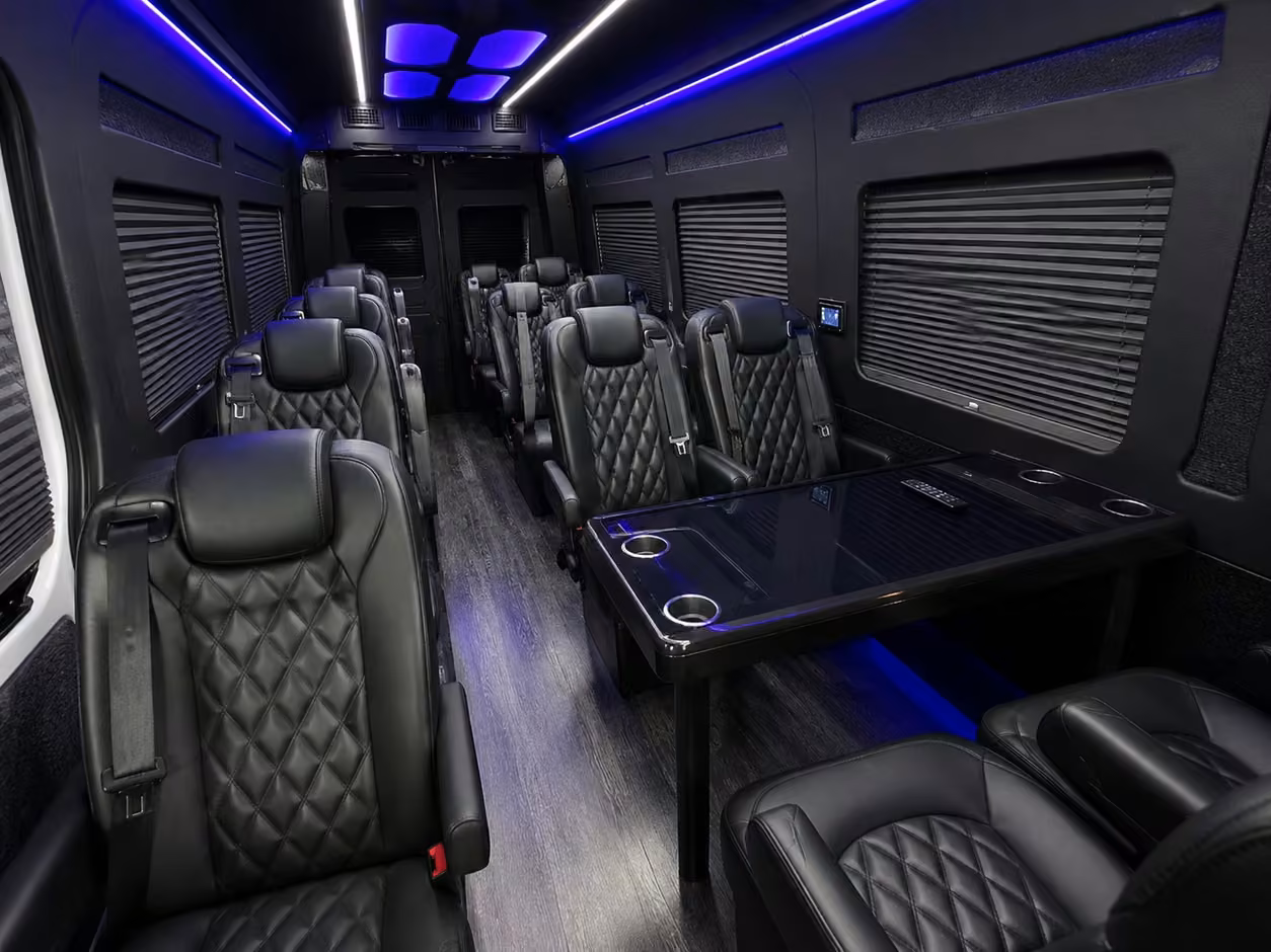 sprinter van rental with driver interior